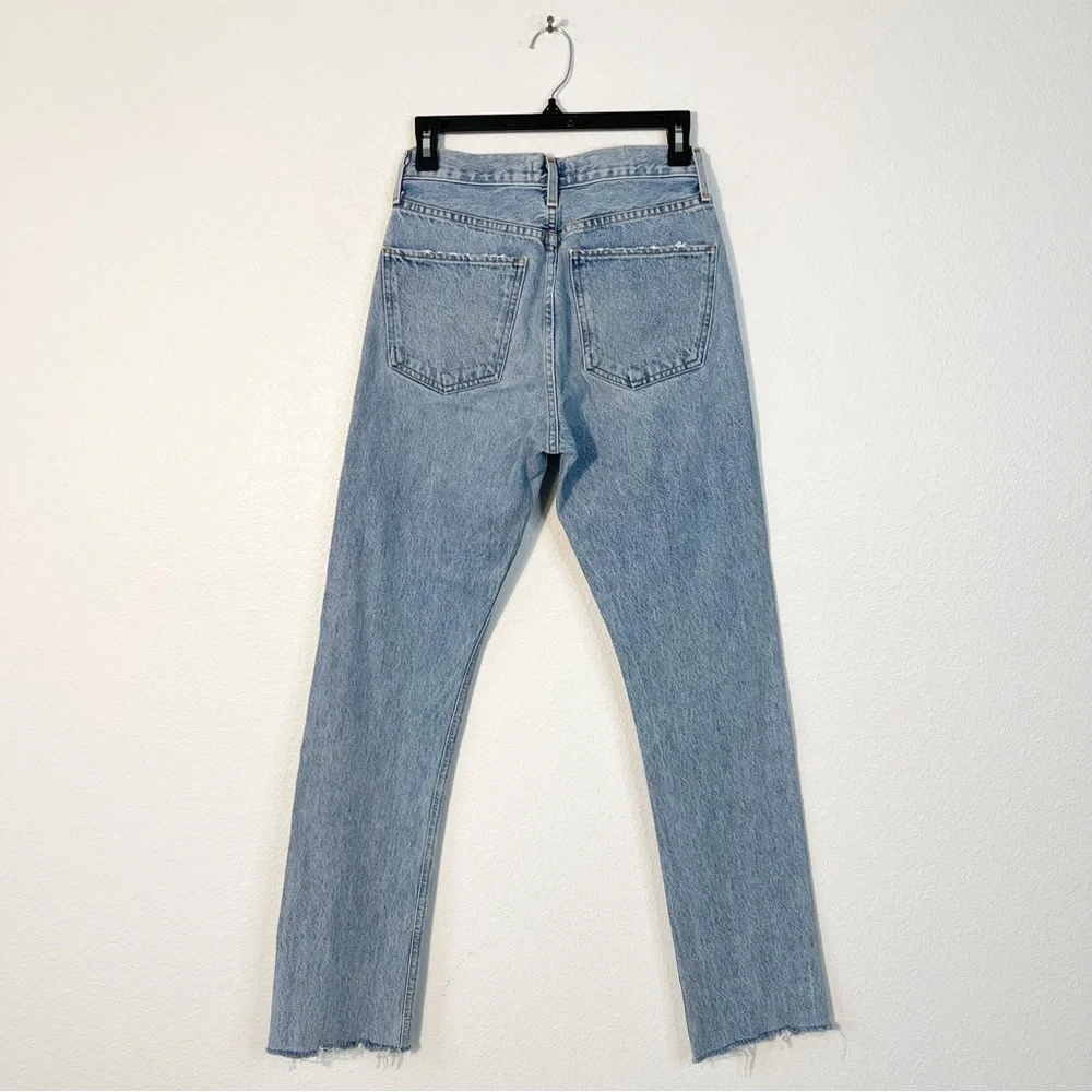 AGOLDE Cherie High Rise Straight Jeans Size 25 in Merit Chic Raw Hem Denim - Picture 5 of 8